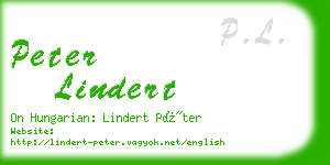 peter lindert business card
